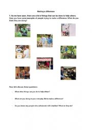 English Worksheet: Volunteering listening