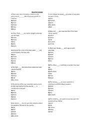 English Worksheet: Relative Clause (multiple choice test)