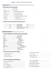 English Worksheet: the present simple