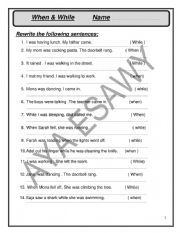 English Worksheet: When / while