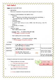 English Worksheet: Past Simple with ï¿½To beï¿½