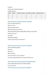 English Worksheet: short film analysis