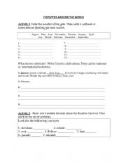English Worksheet: Festivities around the world