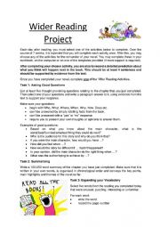 English Worksheet: Wider Reading Project