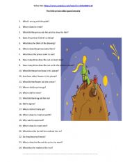 English Worksheet: the little prince listening activity