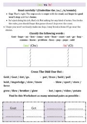 Pronunciation practice worksheet