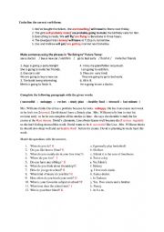 English Worksheet: Present Simple&Future Tense Worksheet 2