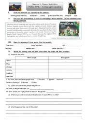 English Worksheet: SOUTH AFRICA - video time 