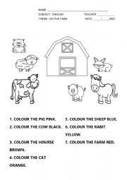 English Worksheet: Farm Animals