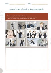 English Worksheet: Create a story based  on the storyboards.