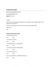English Worksheet: Elementary Reading