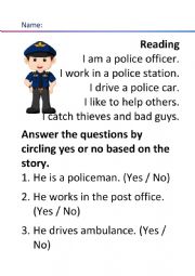 English Worksheet: Reading
