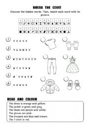 Clothes code breaker, matching and colouring