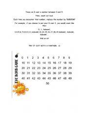 English Worksheet: The Bomb Game