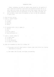 English Worksheet: Reading Comprehension