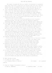 English Worksheet: Reading Comprehension