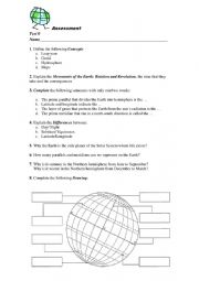 English Worksheet: Physical Geography - Test 0: Introduction