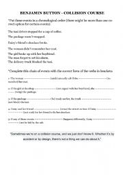 English Worksheet: Benjamin Button - Collision Course 