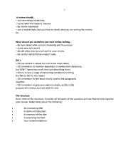 English Worksheet: How to write a review