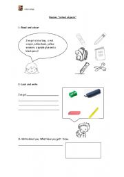English Worksheet: School Objects