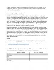 English Worksheet: Black Lives Matter