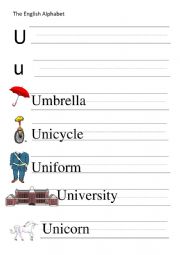 U-letter and words writing