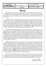 English Worksheet: test for third form tunisian pupils