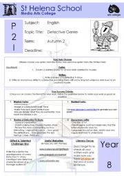 English Worksheet: Detective genre writing challenge