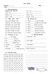 English Worksheet: test 2nd grade