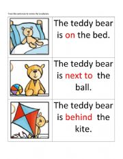 English Worksheet: Prepositions of place. Writing awareness