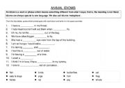 English Worksheet: Animal Idioms