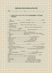English Worksheet: Simple Present - Present Continuous - State Verbs