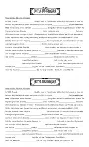 English Worksheet: hotel transylvania vocabulary
