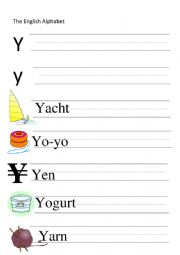 Y-letter and words writing
