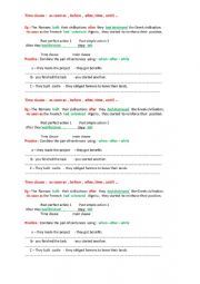 English Worksheet: time clause