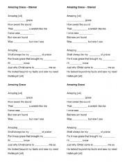 English Worksheet: Amazing Grace