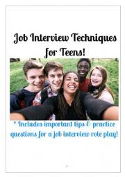 English Worksheet: Preparing for n Interview