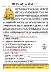 English Worksheet: RC: Three little bees