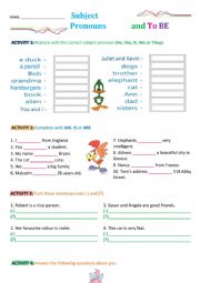 Subject Pronouns and to Be