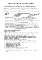 English Worksheet: The Canterville Ghost - Gapfill / Questions