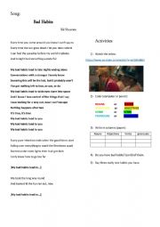 English Worksheet: Ed Sheeran_Bad Habits_worksheet
