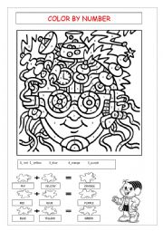 English Worksheet: Learning the colours
