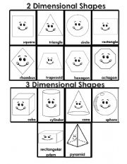 English Worksheet: 2D and 3D shapes