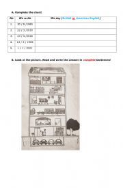 English Worksheet: Date and Description