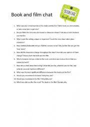 English Worksheet: Book and film chat