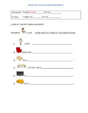 English Worksheet: What�s in your house / apartment