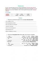 English Worksheet: passive voice 