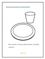 English Worksheet: Draw the food