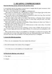 English Worksheet: Reading Comprehension