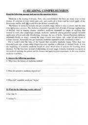 English Worksheet: Reading Comprehension